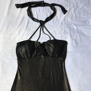Codigo Gold Black Party Halter Dress Medium